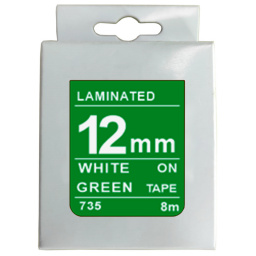 VF-CINTA ROTULADORA 12MM X 8M WHITEGREEN