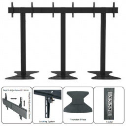 VF-SOPORTE DE PISO TRIPLE VIDEO WALL 30 A 55 800X400