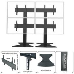 VF-SOPORTE DE PISO CUADRUPLE VIDEO WALL 30 A 55 800X400