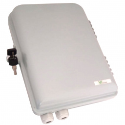 VF-CAJA PLASTICA PARA F.O. FTTH PARA 16 HILOS - PARA FRENTE.