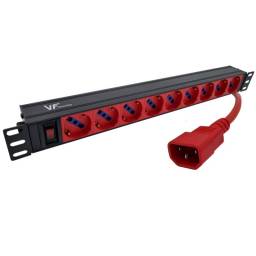 VF-PDU 9 TOMAS COMB ROJOS SCHUKO3 EN LNEA 3 MT A C14 - 19