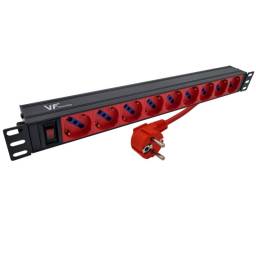 VF-PDU 9 TOMAS ROJO SCHUKO3 EN LNEA 3 MTS - 19 CLLAVE